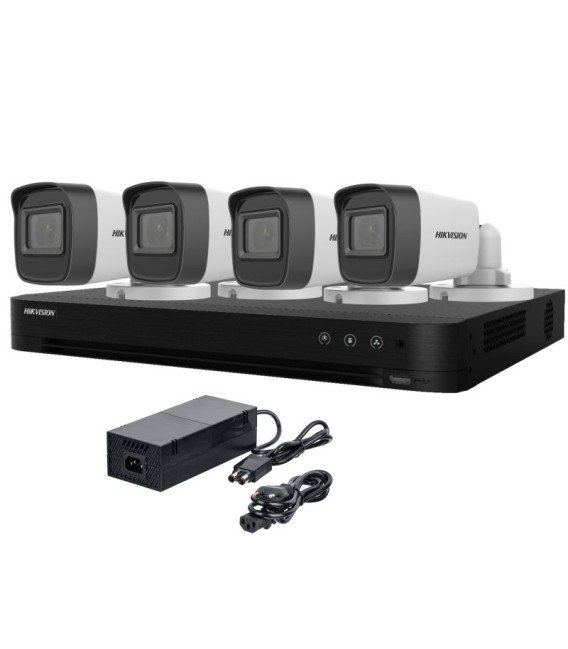 Kit de vigilancia Hikvision – 4 cámaras tubular de 5mpx/3.6 mm + grabador
